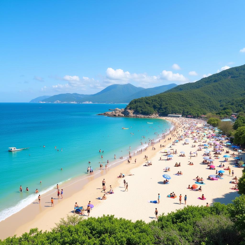 Bãi biển Nha Trang đông đúc du khách