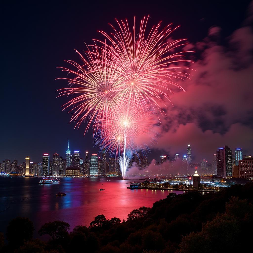 Fireworks display on New Year's Eve