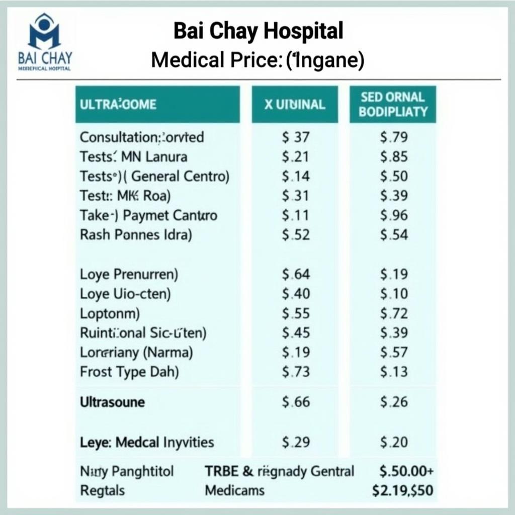 Bảng giá khám bệnh tại bệnh viện Bãi Cháy