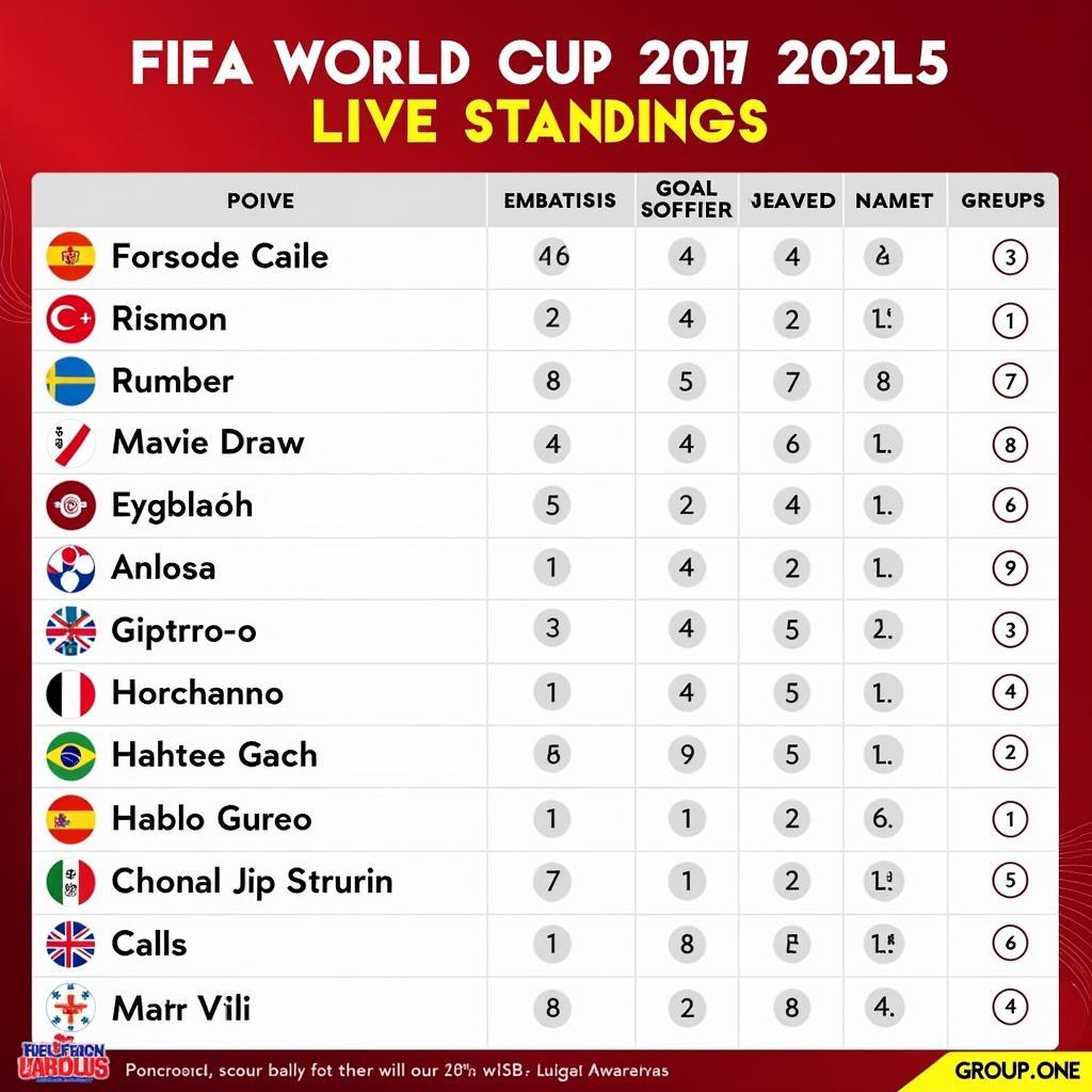 World Cup 2022 Standings