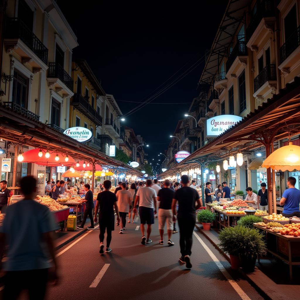 Chợ Bến Thành lung linh về đêm