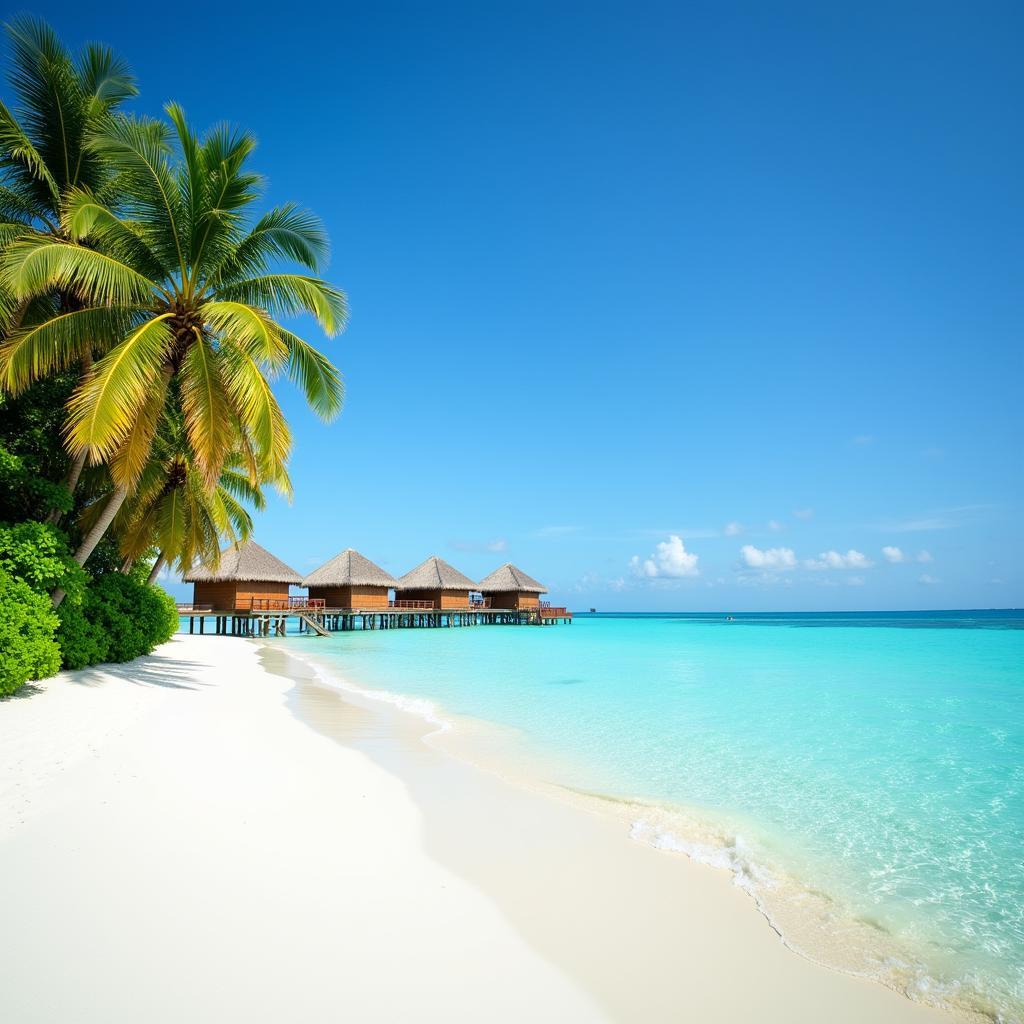 Bãi biển cát trắng Maldives