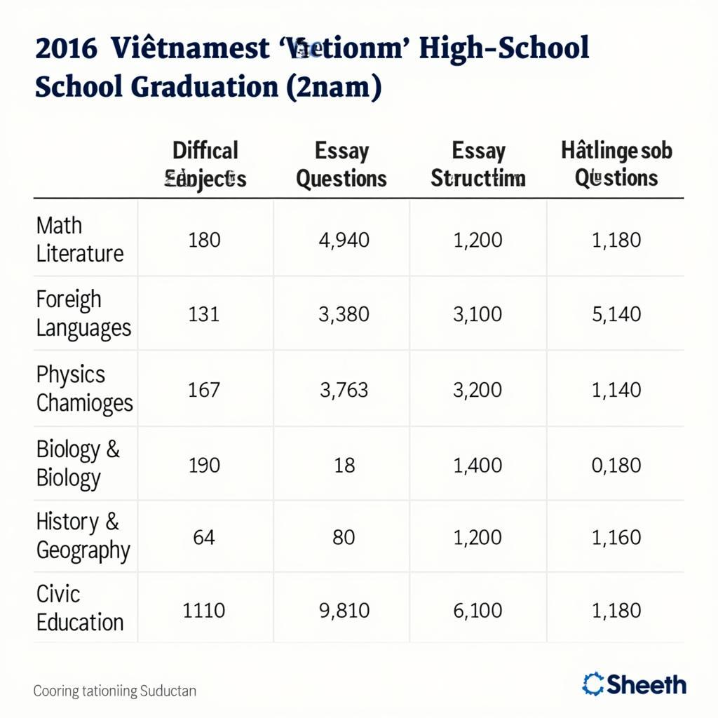 Cấu trúc đề thi THPT quốc gia 2016 theo từng môn