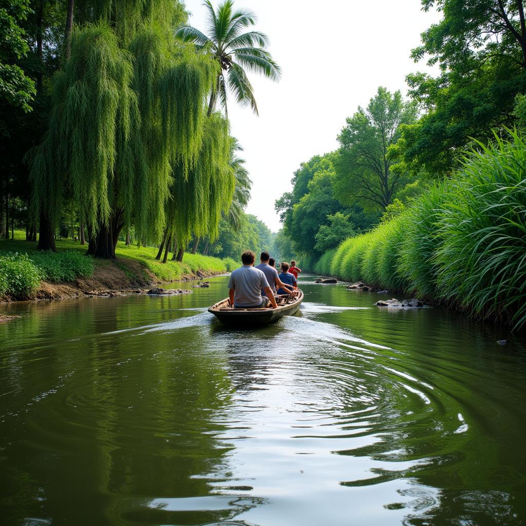 Chèo thuyền trên sông nước Bến Tre