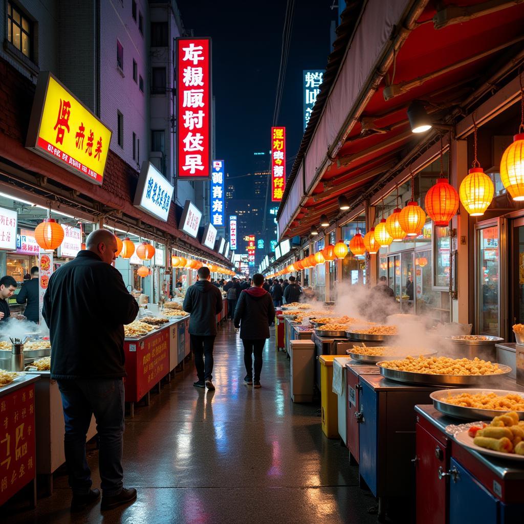 Shilin Night Market food stalls