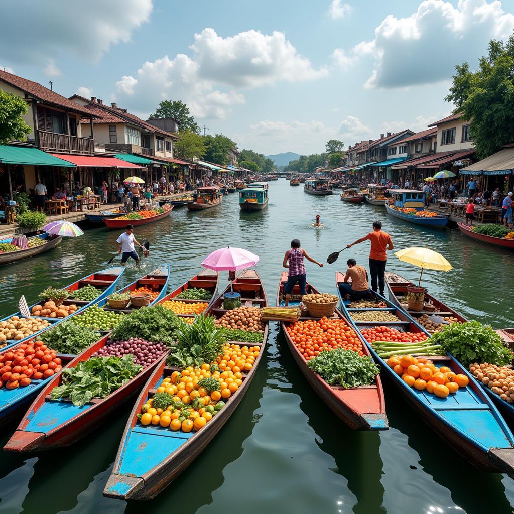 Chợ Nổi Cái Bè Châu Thành