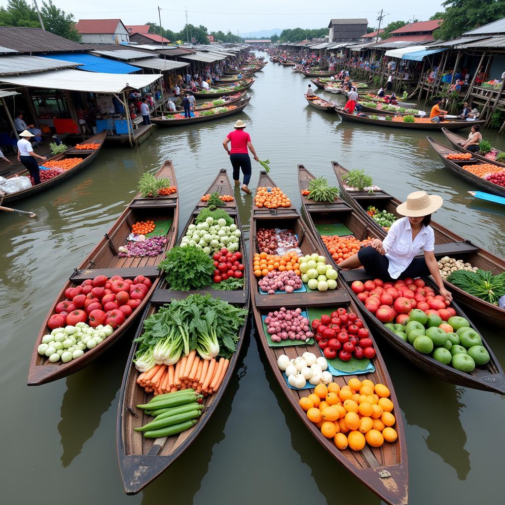 Khung cảnh nhộn nhịp tại Chợ Nổi Cái Răng Cần Thơ