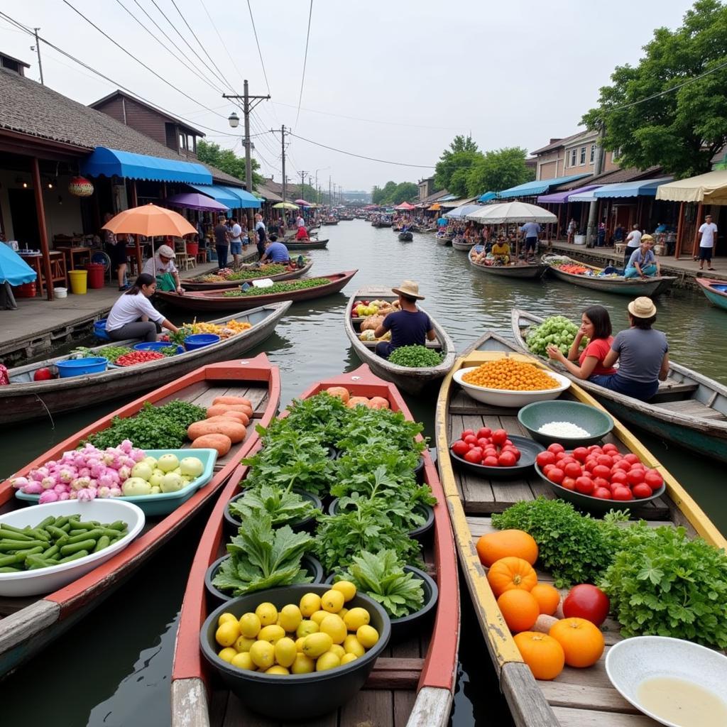 Khung cảnh nhộn nhịp tại chợ nổi Sa Đéc