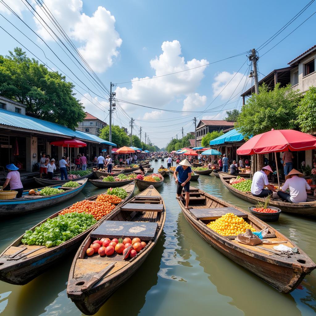 Chợ nổi Sa Đéc sôi động