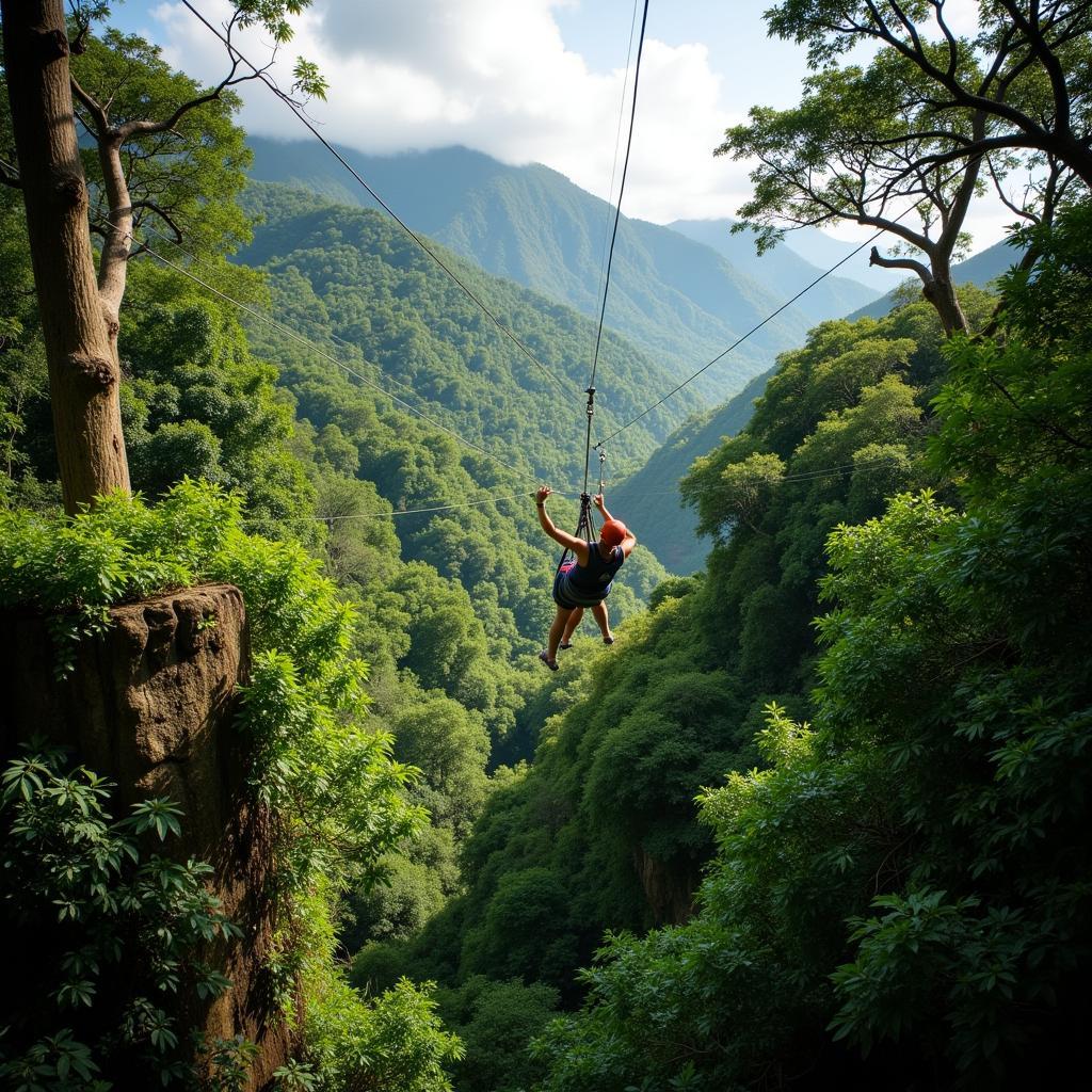 Du dây zipline Madagui