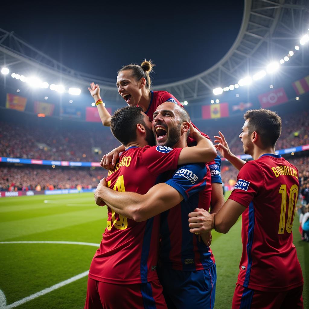 Fans celebrating a goal