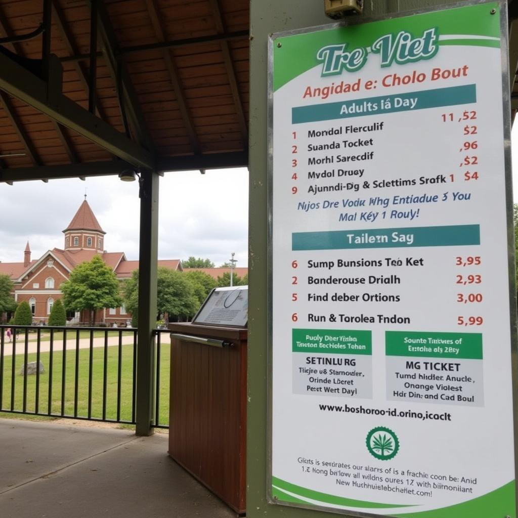 Ticket prices at Tre Viet Tourist Area