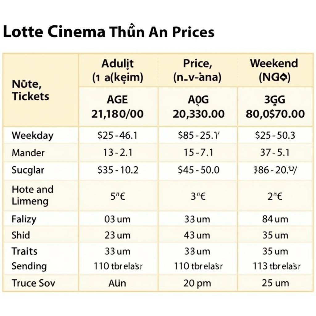 Giá vé Lotte Cinema Thuận An