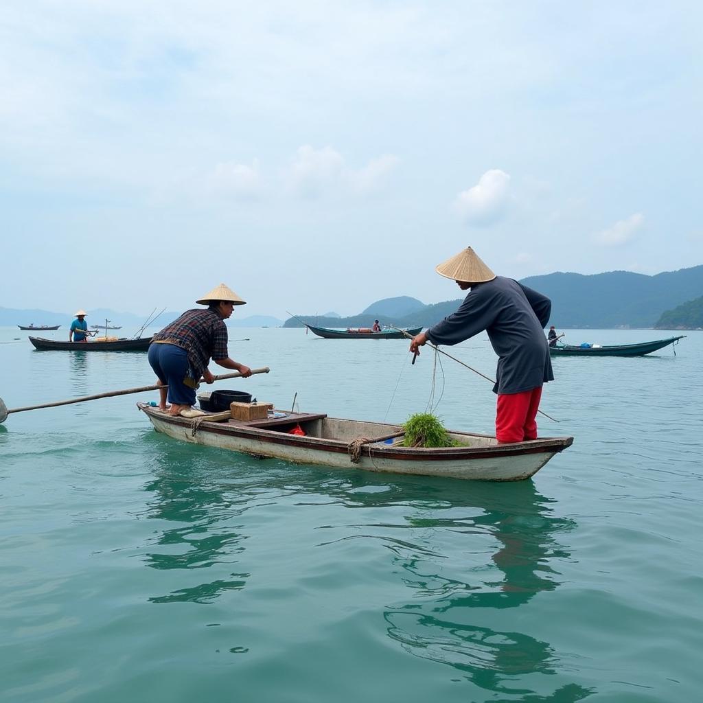 Hoạt động khai thác trên Hoàng Sa và Trường Sa