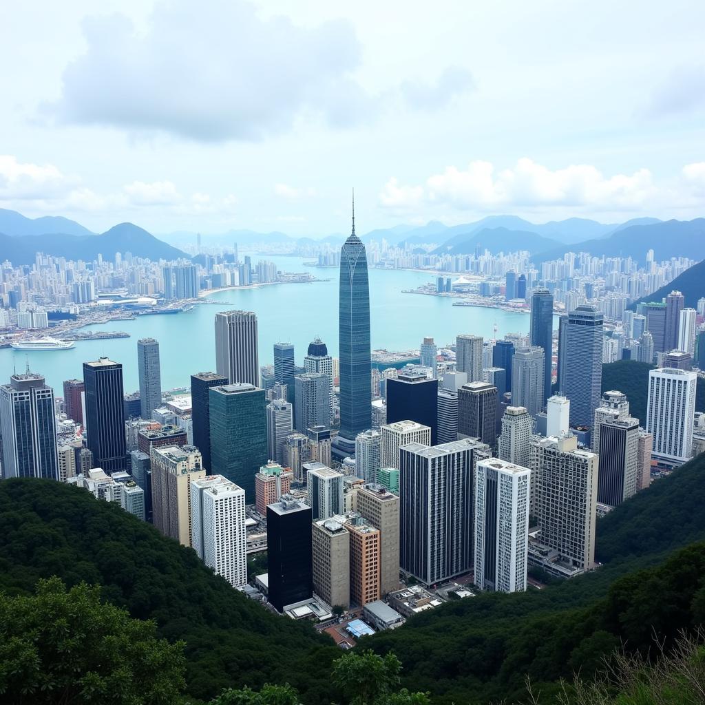 Toàn cảnh thành phố Hồng Kông từ Victoria Peak