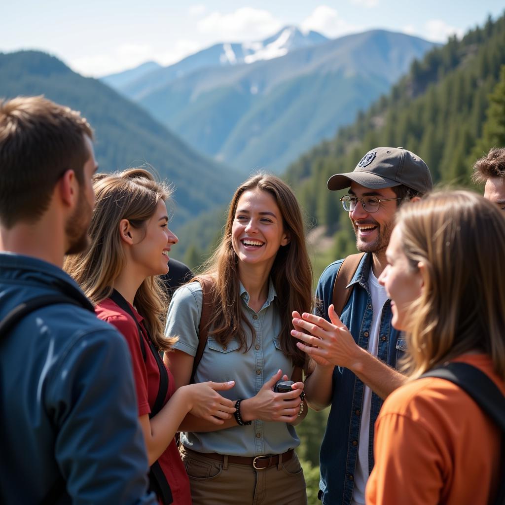 Tour guide with a group of tourists