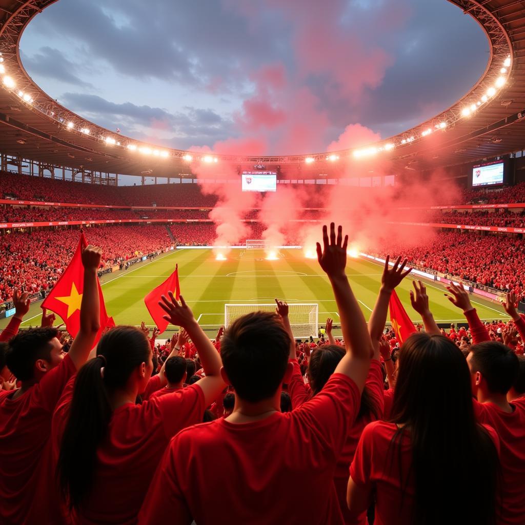 The electrifying atmosphere among fans in the stands during SEA Games 31