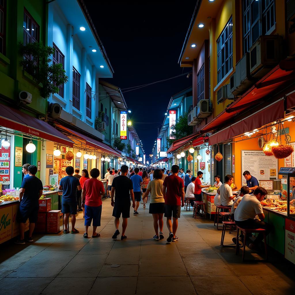 Khu phố cổ Jonker Street sôi động về đêm