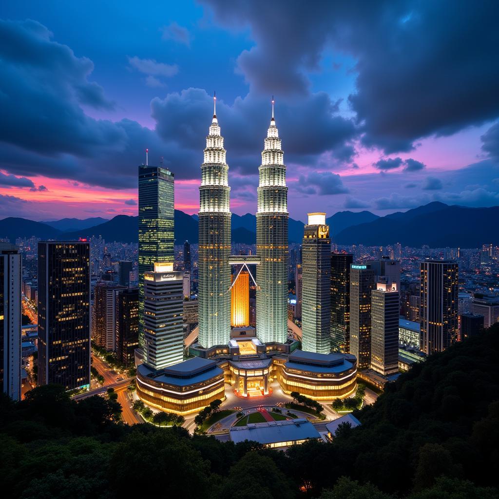 Kuala Lumpur Twin Towers at night