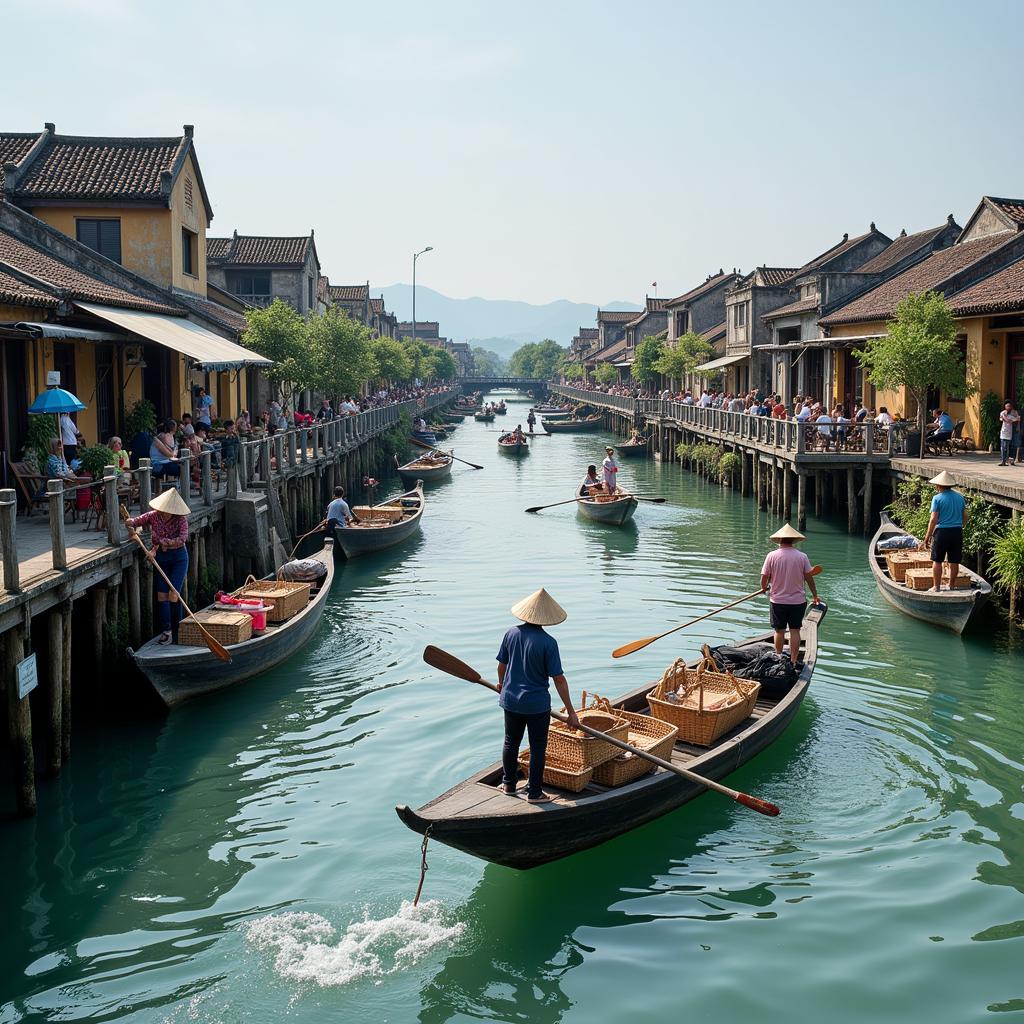 Làng chài Cẩm Thanh Hội An, trải nghiệm cuộc sống ngư dân, chèo thuyền thúng