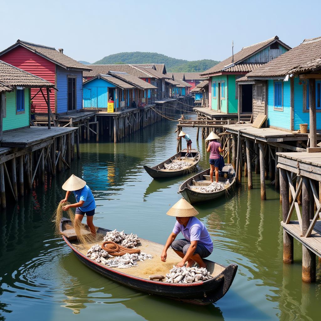 Hình ảnh làng chài trên phá Tam Giang