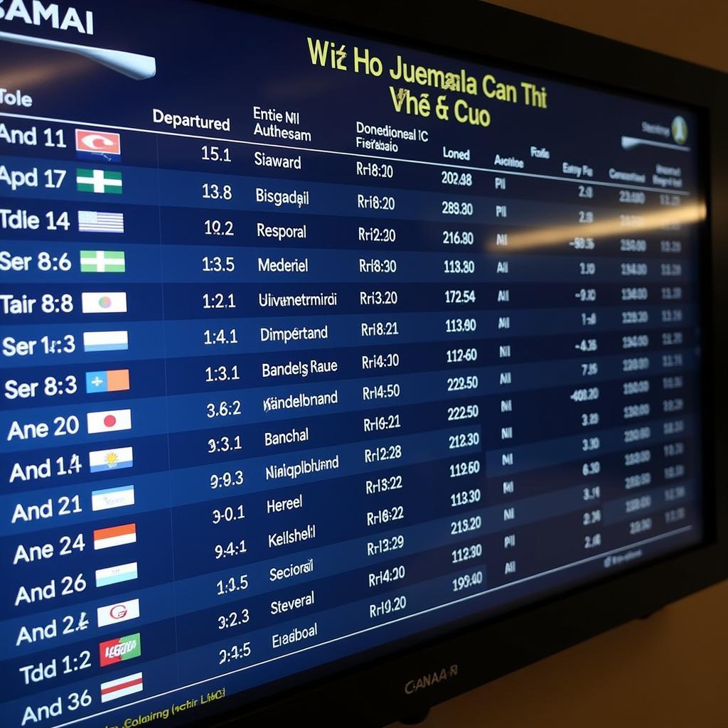 Domestic Flight Schedule at Can Tho Airport