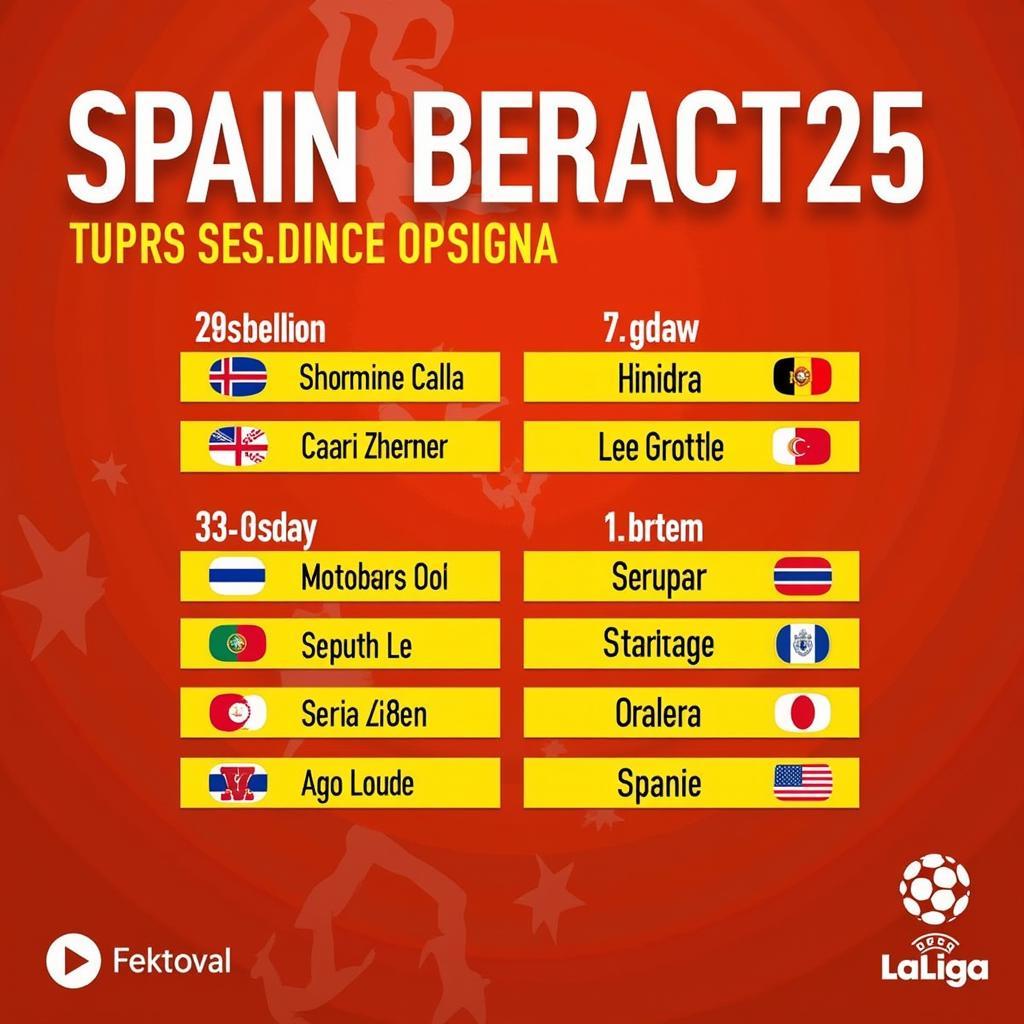 Lịch thi đấu bóng đá La Liga ngày 25