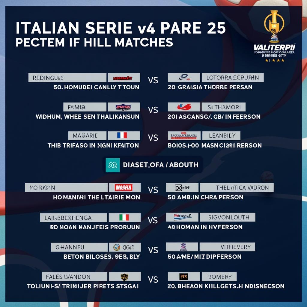 Lịch thi đấu bóng đá Serie A ngày 25