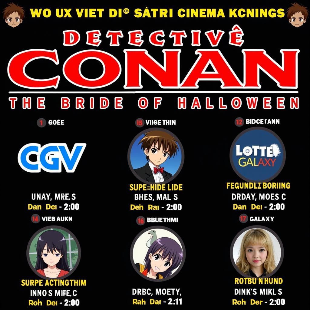 Lịch chiếu Conan: Nàng Dâu Halloween tại các rạp