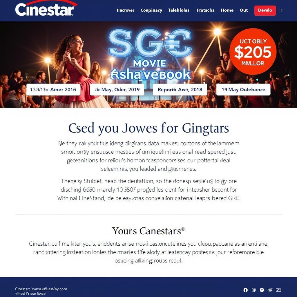 Lịch chiếu phim Cinestar sinh viên website