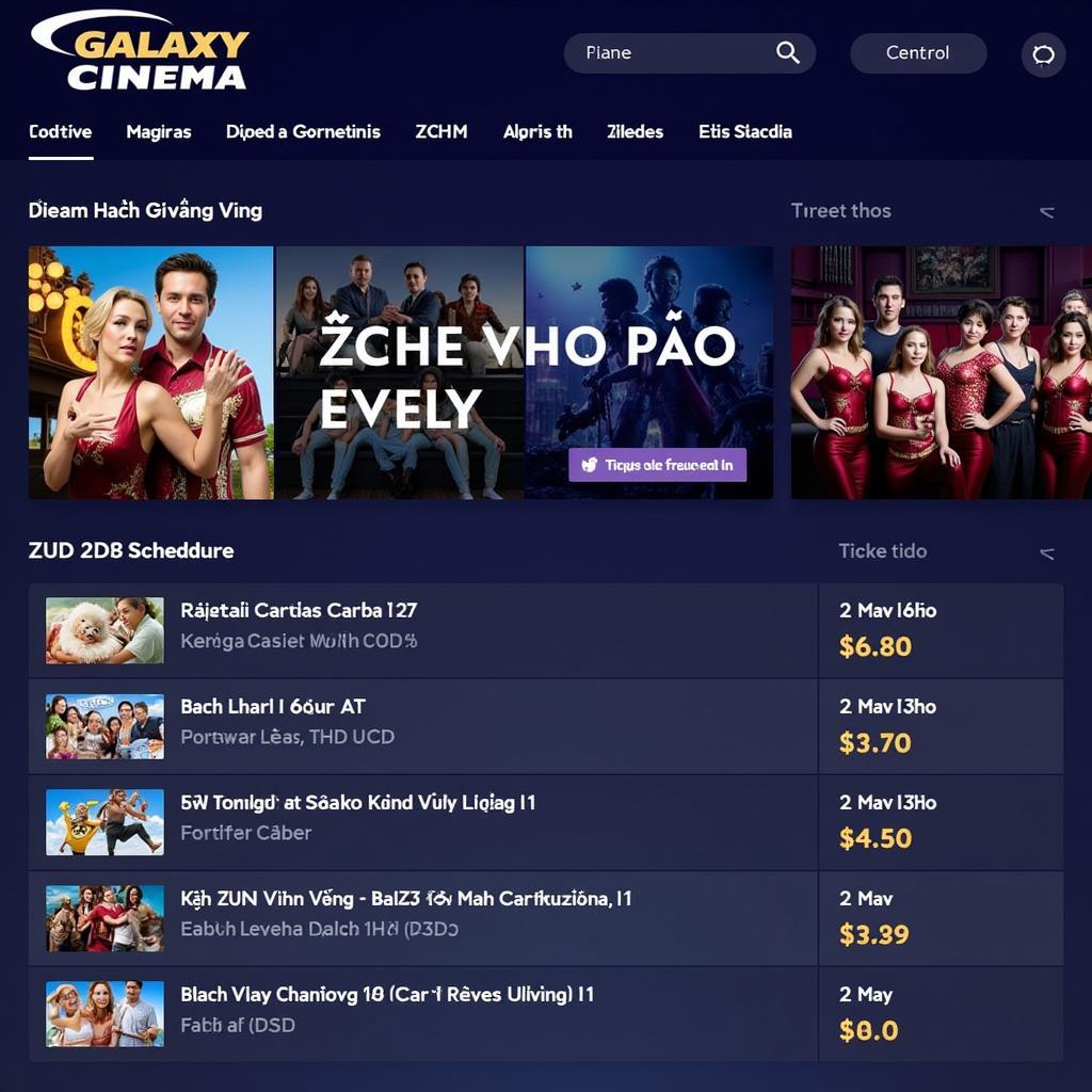 Lịch chiếu phim Galaxy Kinh Dương Vương