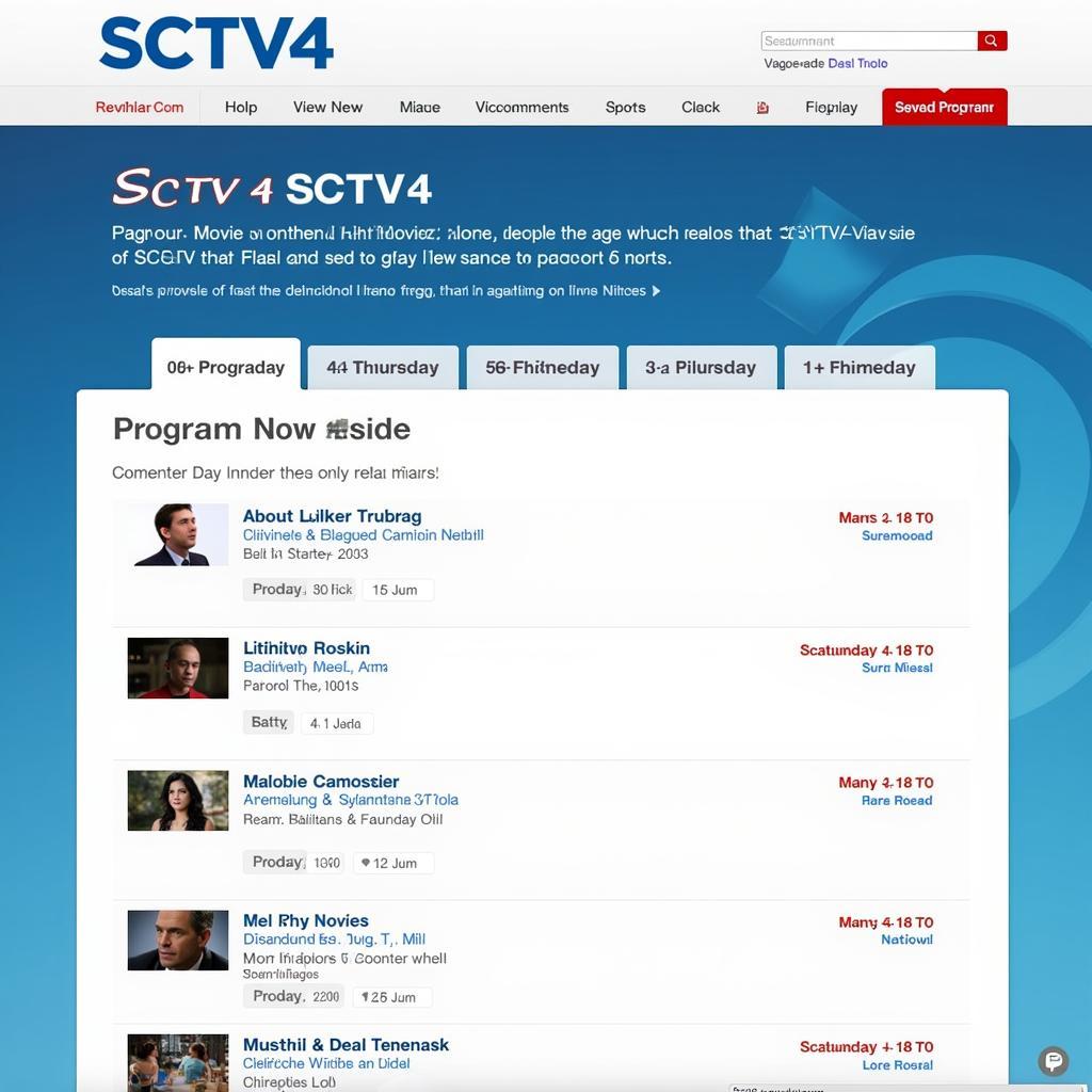 Lịch chiếu SCTV4 hôm nay trên website