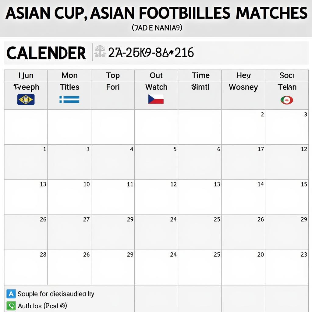 Lịch đá bóng Asian Cup