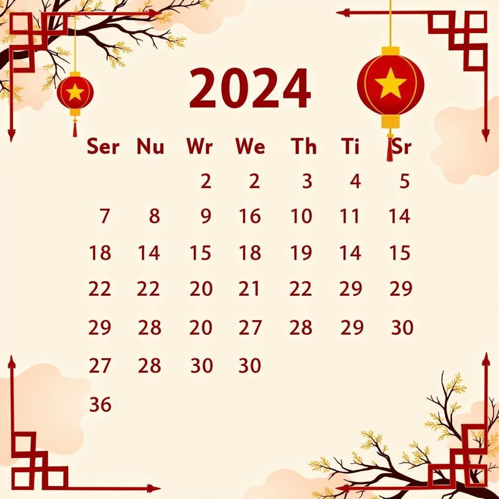 Lịch nghỉ Tết âm lịch 2024