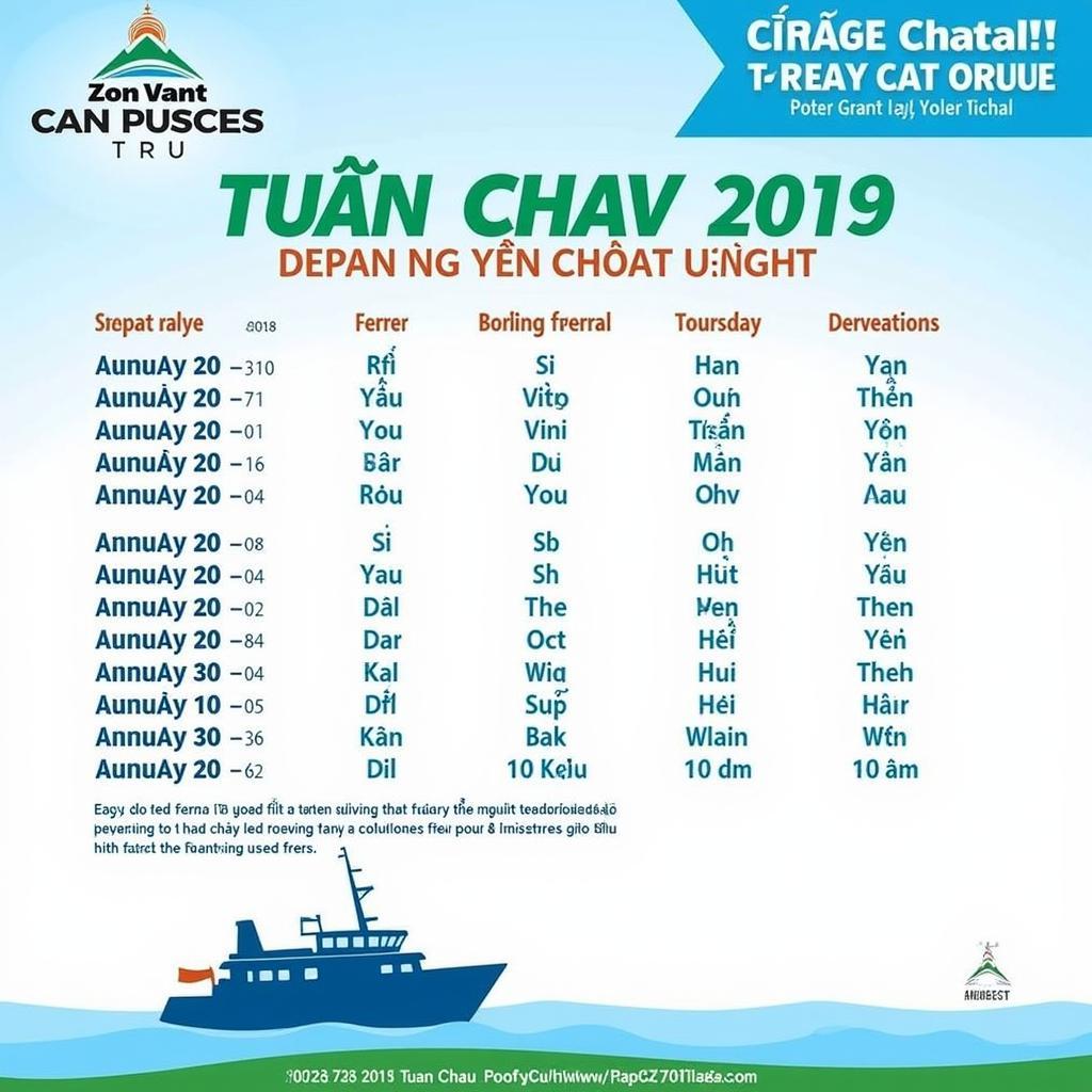 Lịch phà Tuần Châu 2019