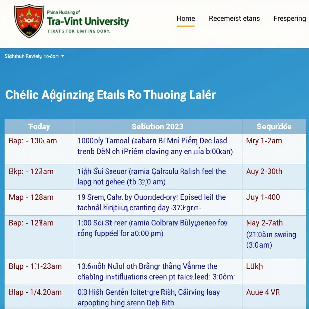 Lịch thi B1 Đại học Trà Vinh