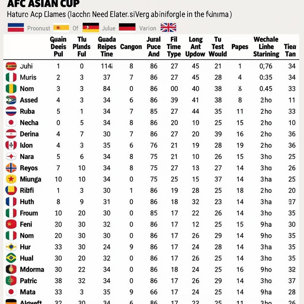 Lịch thi đấu AFC Asian Cup