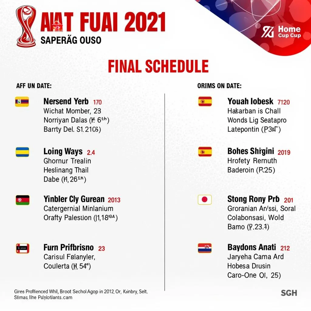 Lịch thi đấu AFF Cup 2021 bán kết