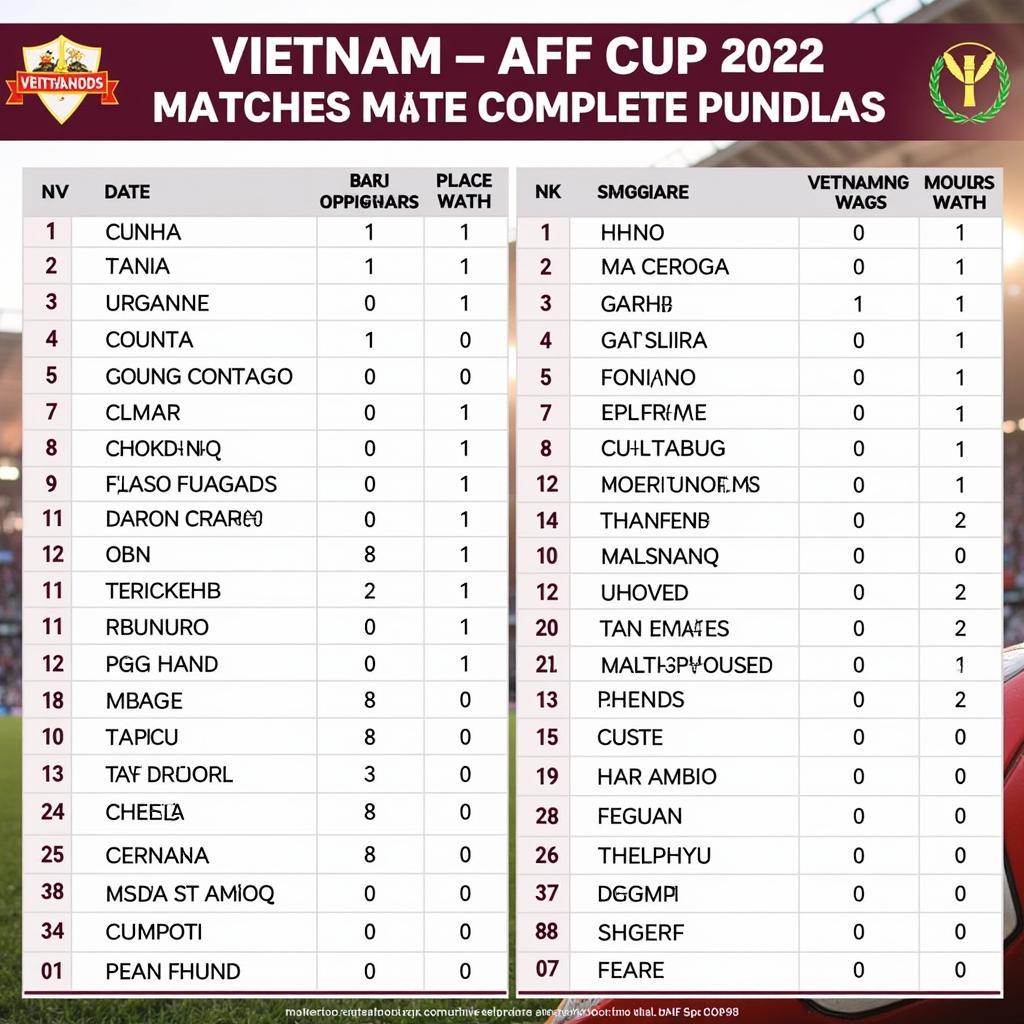 Lịch Thi Đấu AFF Cup 2022 Việt Nam Hôm Nay