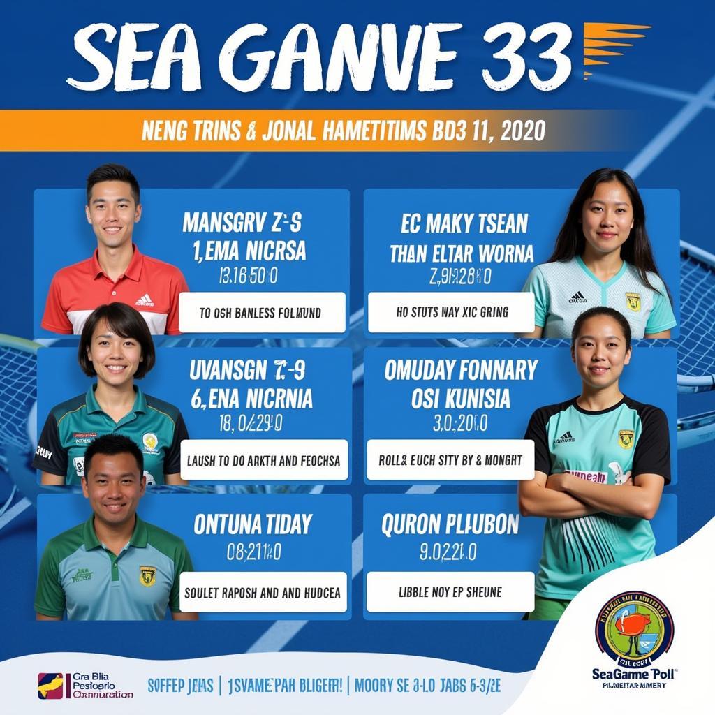 Lịch thi đấu cầu lông Seagame 32