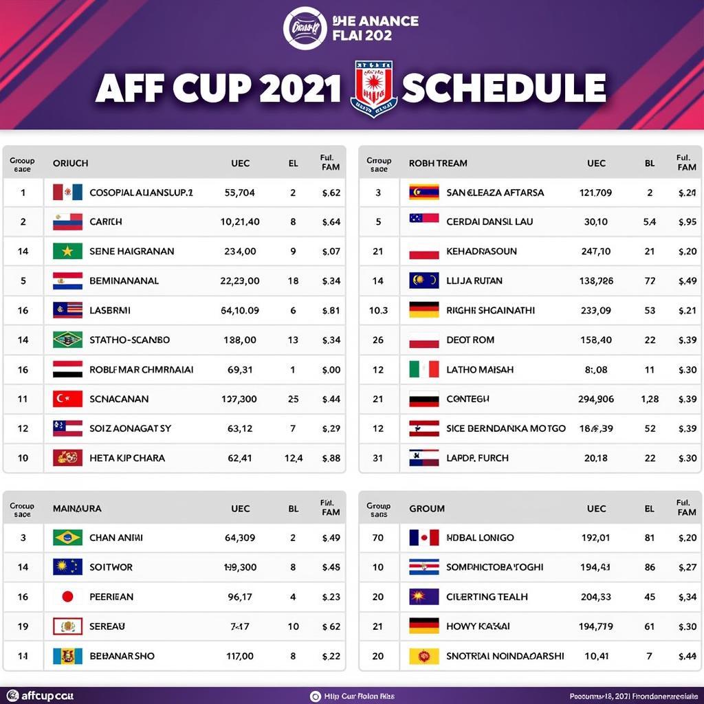 Lịch thi đấu chi tiết AFF Cup 2021