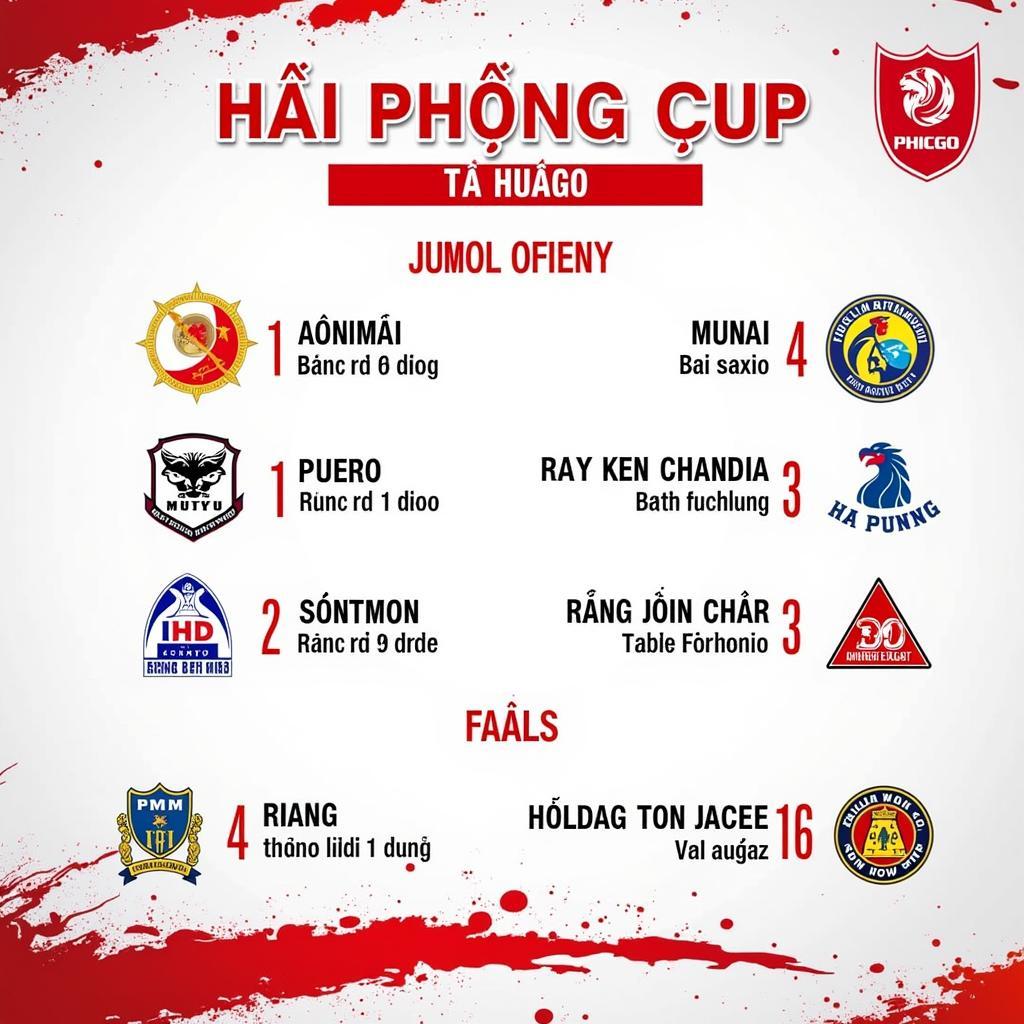 Lịch thi đấu Cup Tứ Hùng Hải Phòng