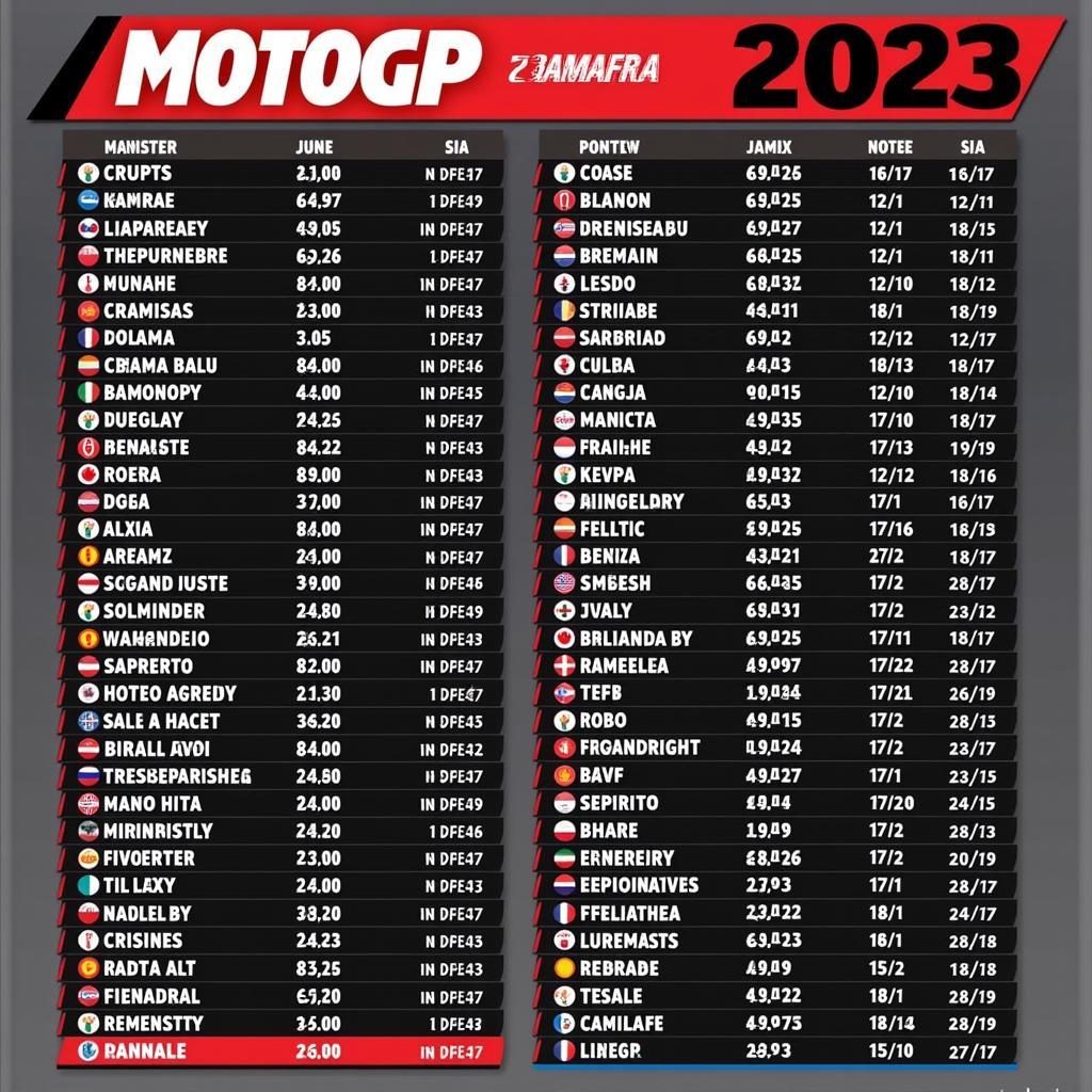 Lịch Thi Đấu MotoGP 2023