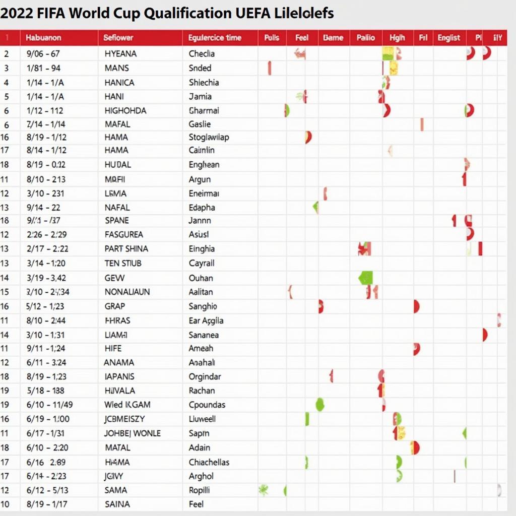 Schedule of the 2022 FIFA World Cup qualification UEFA playoffs with specific dates and times.