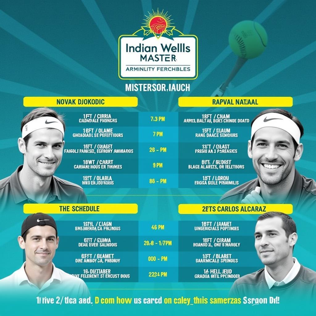 Lịch thi đấu quần vợt tháng 3 Indian Wells Masters