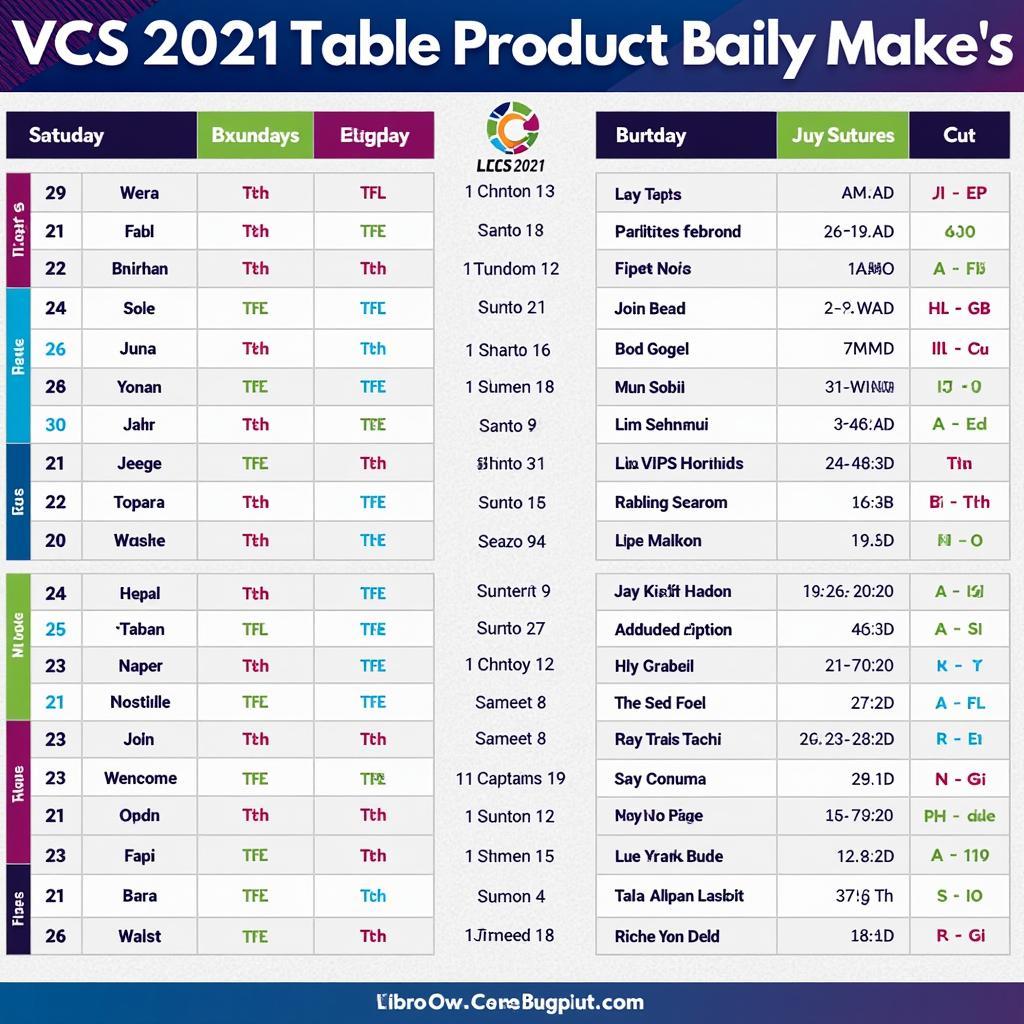 Lịch Thi Đấu VCS 2021