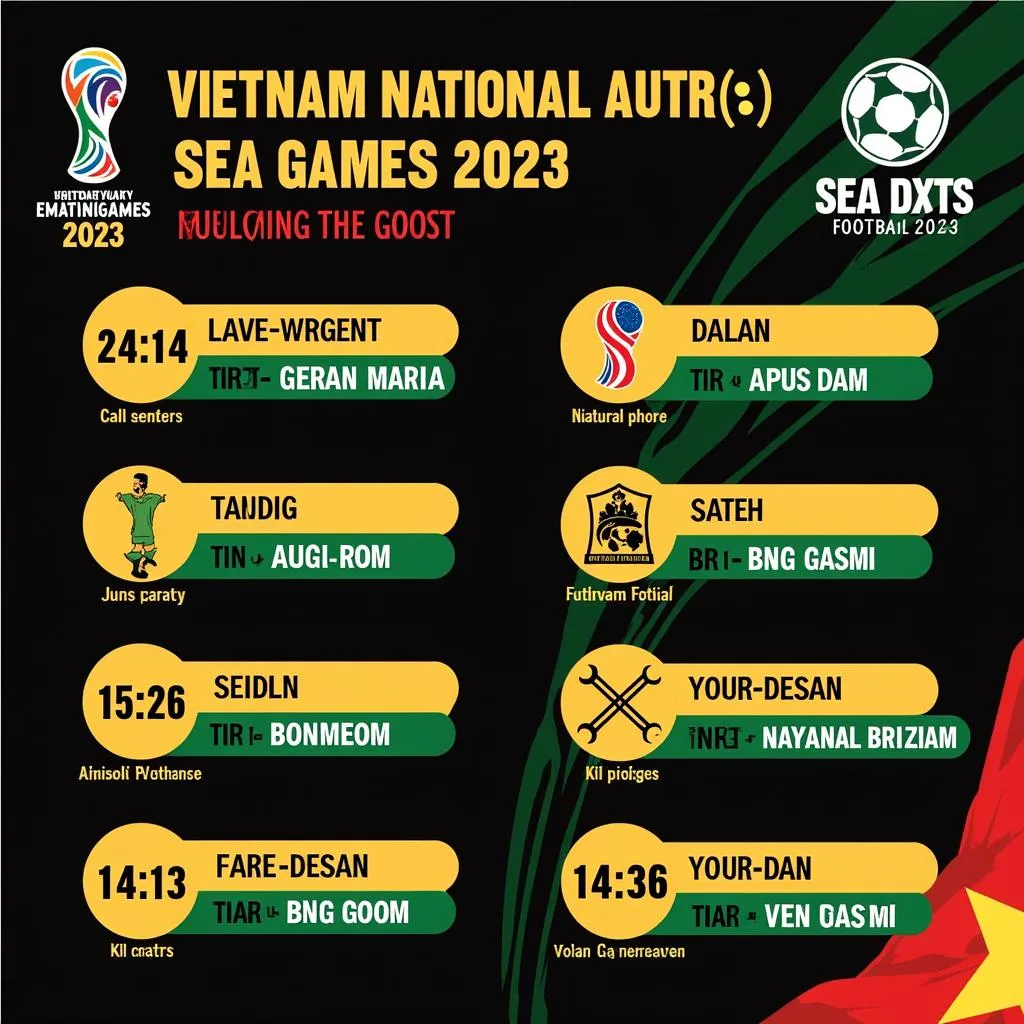 Lịch thi đấu đội tuyển Việt Nam tại SEA Games 2023