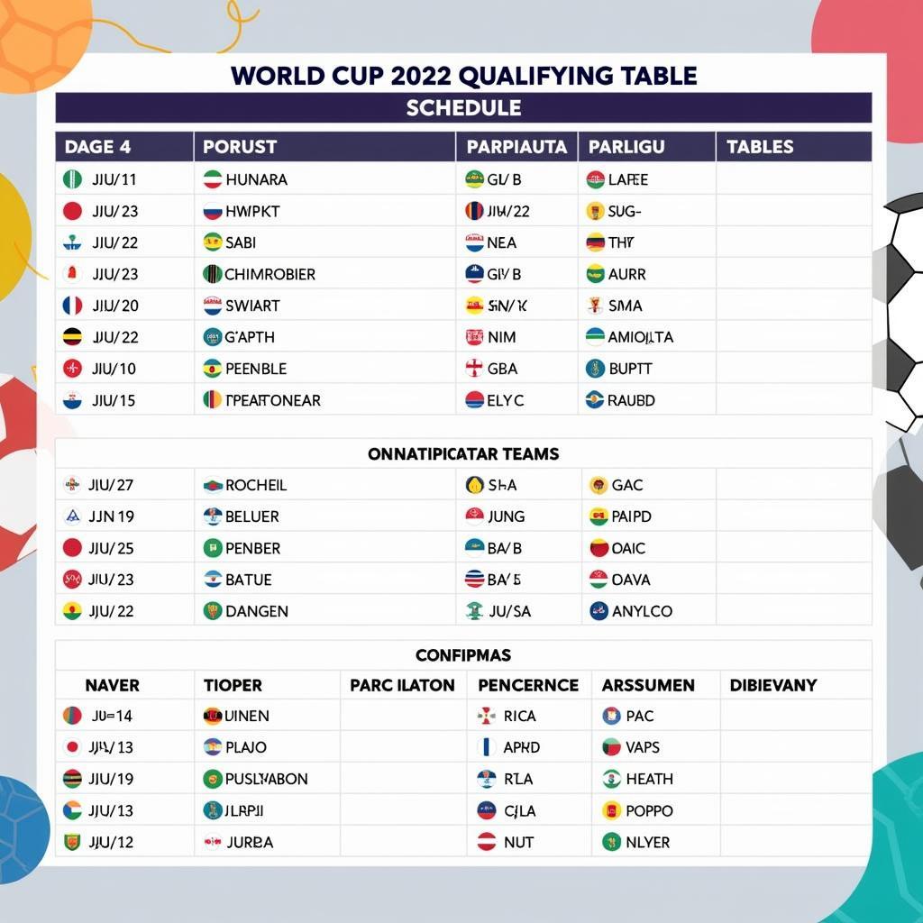 Lịch thi đấu vòng loại World Cup 2022