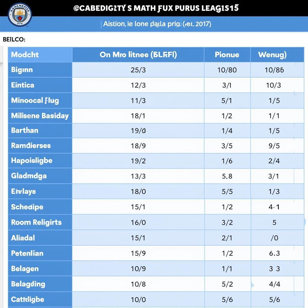 Lịch Thi Đấu của Manchester City: Cập Nhật Mới Nhất & Thông Tin Hữu Ích