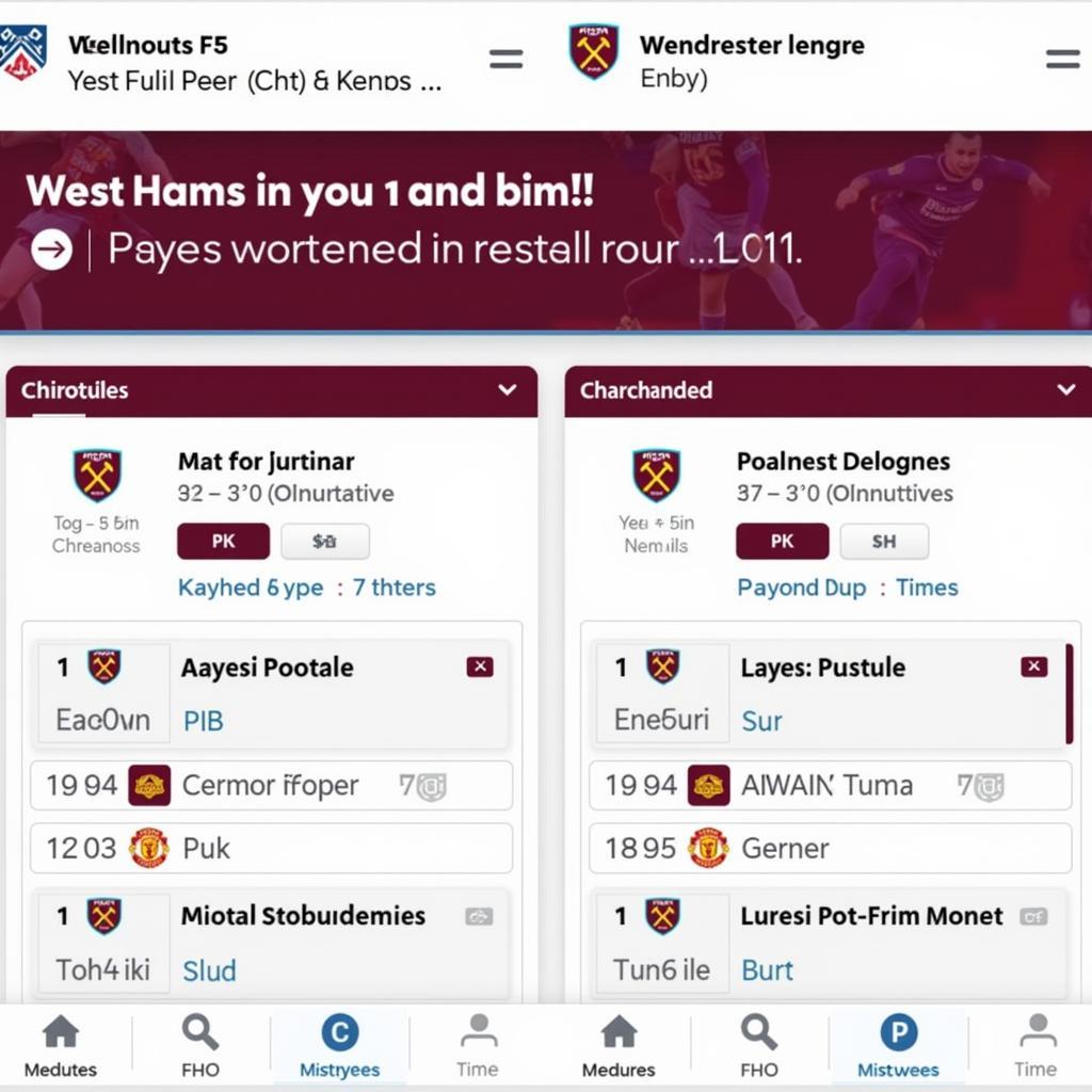 Lịch thi đấu West Ham tại Ngoại hạng Anh